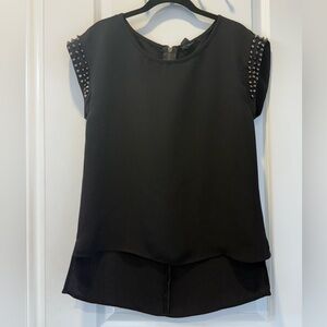 Black Studded Women's Top